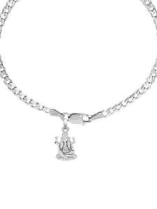 AKSHAT SAPPHIRE Men 92.5 Sterling Silver-Plated Ganesh ji Pendant With Charm Bracelet