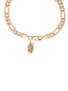 AKSHAT SAPPHIRE Men 925 Sterling Silver Gold-Plated God Hanuman Link Bracelet