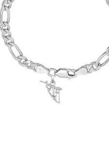 AKSHAT SAPPHIRE Men 92.5 Sterling Silver-Plated God Ram Pendant With Charm Bracelet