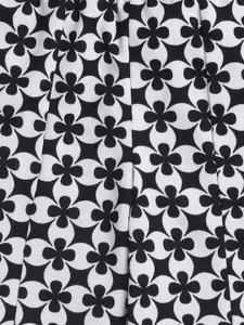 taffykids Girls Asymmetrical Neck Crop top Top With Printed Trousers