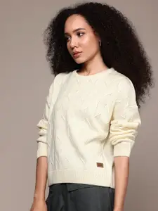 Roadster Self Design Cable Knit Pullover