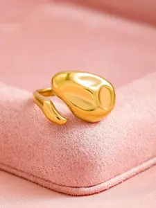 Rubans Voguish 18K Gold-Plated Stainless-Steel Tarnish-Free Demi-Fine Abstract Motif Ring