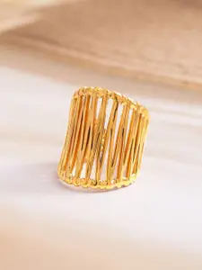 Rubans Voguish 18K Gold-Plated Stainless-Steel Tarnish-Free Demi-Fine Adjustable Ring