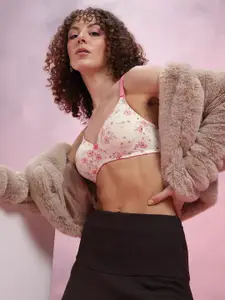 DressBerry Floral Print Lightly Padded T-shirt Bra