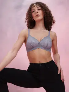 DressBerry Floral Half Coverage Underwired Lightly Padded Bra