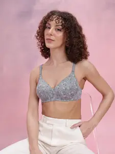 DressBerry Floral Bra Medium Coverage Lightly Padded