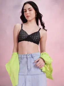 DressBerry Polka Dot Printed Medium Coverage Lightly Padded Bra