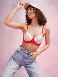 DressBerry Polka Dot Medium Coverage Underwired Lightly Padded Bra