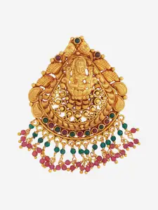 Kushal's Fashion Jewellery 92.5 Pure Silver Gold-Plated Spherical Pendants