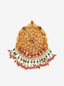 Kushal's Fashion Jewellery 92.5 Pure Silver Gold-Plated Spherical Pendants