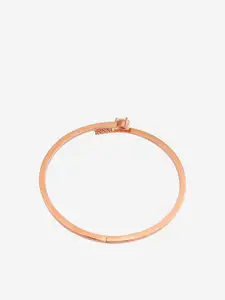 Kushal's Fashion Jewellery Rose Gold-Plated Stone Studded Cuff Bracelet