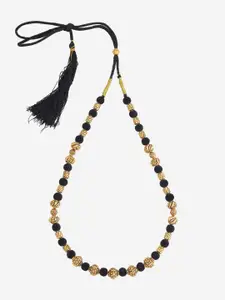 Kushal's Fashion Jewellery 92.5 Pure Silver Gold-Plated Temple Necklace