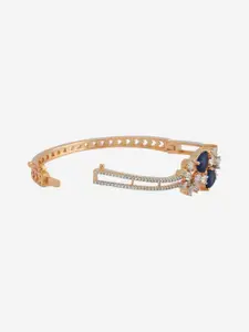 Kushal's Fashion Jewellery Gold Plated Cubic Zirconia Studded Kada Bracelet