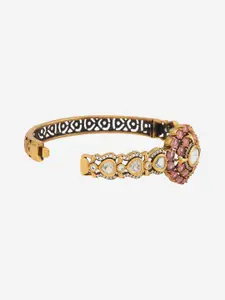 Kushal's Fashion Jewellery Embellished Bridal  Kundan Studded Kada Bracelet