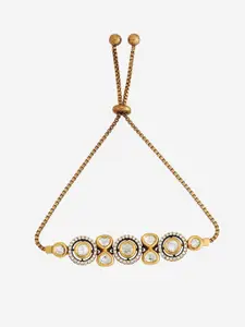 Kushal's Fashion Jewellery Embellished Bridal  Women Kundan Link Bracelet