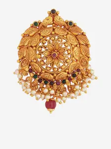 Kushal's Fashion Jewellery 92.5 Pure Silver Gold-Plated Spherical Pendants