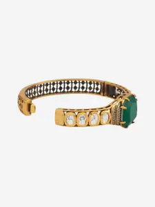 Kushal's Fashion Jewellery Embellished Bridal Kundan Stone Studded Bangle-Style Bracelet