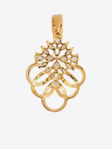 Kushal's Fashion Jewellery Gold-Embellished Bridal Cubic Zirconia Circular Shaped Pendant
