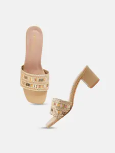 DressBerry Women Woven Design Party Block Sandals