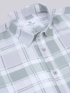 Majestic Man Men Comfort Spread Collar Tartan Checked Cotton Slim Fit Casual Shirt
