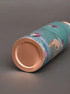 JAYPORE Sea Green & Pink Copper Floral Printed Water Bottle