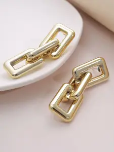 Celestique Gold-Plated Contemporary Charming Korean Drop Earrings
