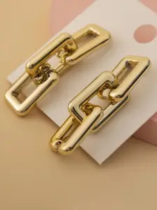 Celestique Gold-Plated Contemporary Drop Earrings