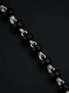 House of Aadyaa 925 sterling Silver Beaded Star -Charm Mangalsutra Bracelet