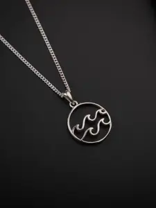 House of Aadyaa 92.5 Sterling Silver Circular Pendant With Chain