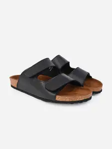 Styli Men Solid Double Strap Sandals