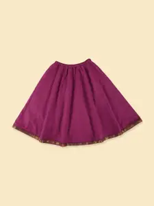 Fabindia Girls Striped Woven Design Thread Work Ready to Wear Lehenga & Blouse