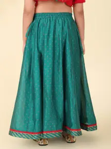 Fabindia Girls Printed Ready to Wear Cotton Silk Lehenga & Blouse with Dupatta
