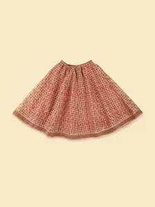 Fabindia Girls Printed Beads and Stones Ready to Wear Cotton Silk Lehenga & Blouse