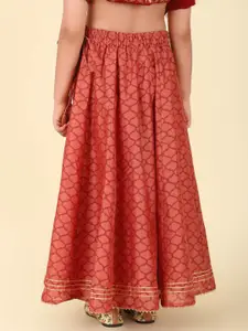 Fabindia Girls Printed Cotton Silk Ready to Wear Lehenga & Blouse With Dupatta