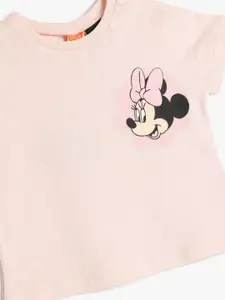 Koton Girls Graphic Printed Round Neck Cotton Minnie Mouse T-shirt