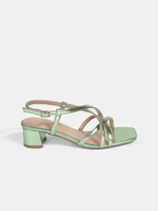 LEMON & PEPPER Open Toe Block Heel Sandals