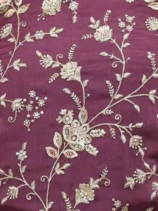 Meena Bazaar Floral Embroidered Sequined Unstitched Dress Material