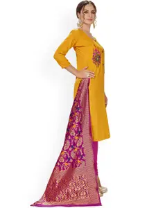 Maroosh Floral Embroidered Cotton Unstitched Dress Material