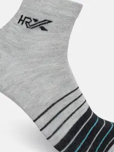HRX by Hrithik Roshan Men Cotton Pack Of 3 Striped Ankle-Length Socks