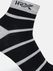 HRX by Hrithik Roshan Men Cotton Pack Of 3 Striped Ankle-Length Socks