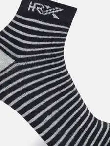 HRX by Hrithik Roshan Men Pack Of 3 Striped Ankle-Length Cotton Socks