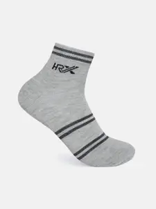 HRX by Hrithik Roshan Men Pack Of 3 Cotton Striped Ankle-Length Socks