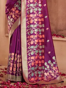 DEVATITHI Floral Pure Silk Banarasi Saree
