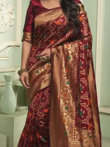 Anouk Ethnic Motifs Woven Design Zari Saree