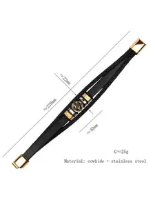 MEENAZ Men Gold-Plated Stainless Steel Antique Multistrand Bracelet