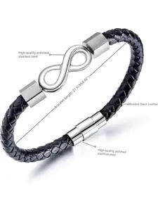 MEENAZ Men Stainless Steel Silver-Plated Antique Multistrand Bracelet