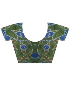 Sangria Block Printed Saree With Blouse Piece