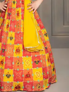 Lagorii Girls Printed Ready to Wear Lehenga & Blouse With Dupatta