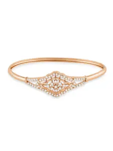 Zaveri Pearls Rose Gold-Plated Cubic Zirconia Stone Studded Kada Bracelet