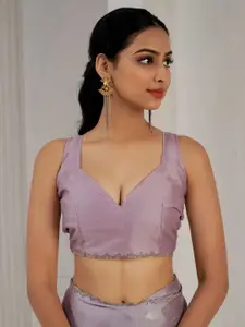 Saree mall Floral Woven Design Beads and Stones Pure Silk Sarees